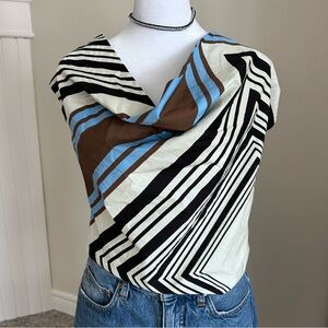 Zara halter top NWOT Blue, Brown, and Black women’s XL